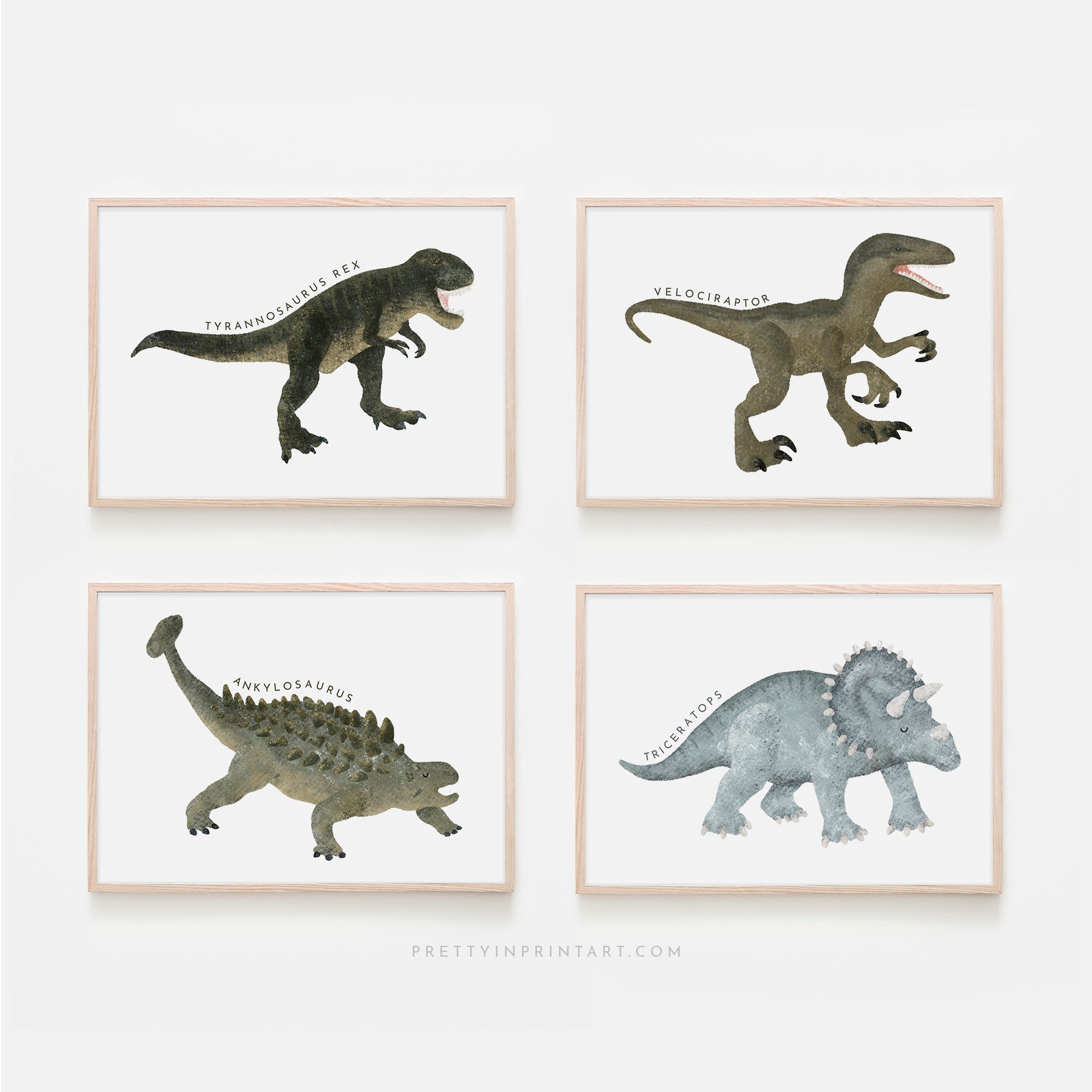 Dinosaur Art - Velociraptor | Unframed