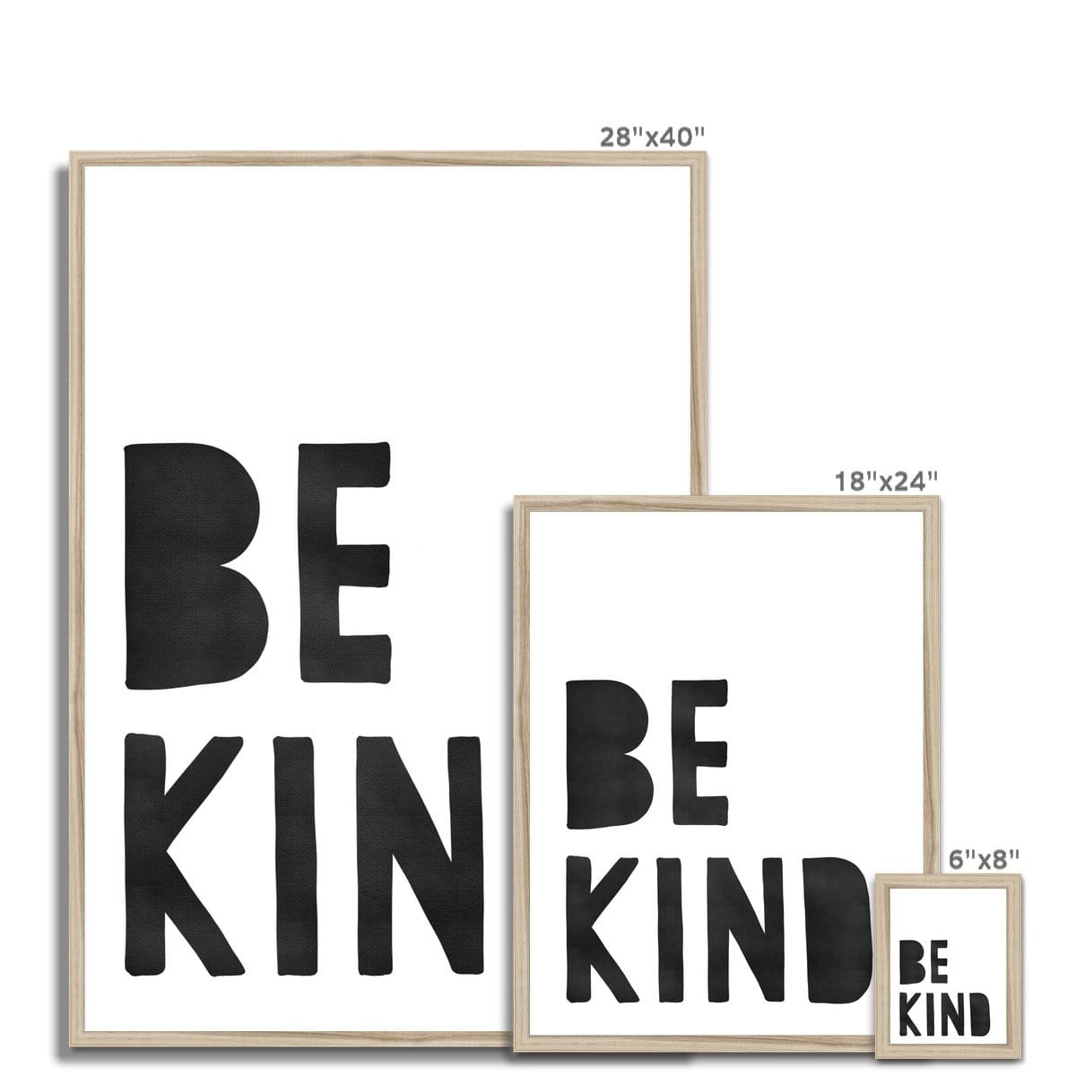 Be Kind Print - Black | Framed