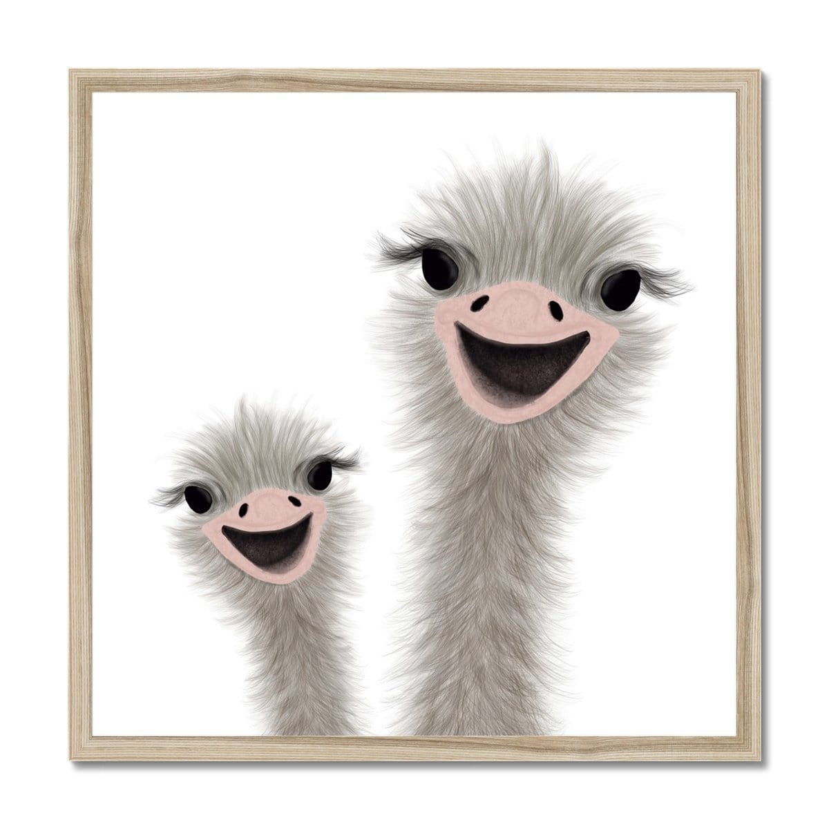 Ostrich - Children's Animal Art | Framed Print