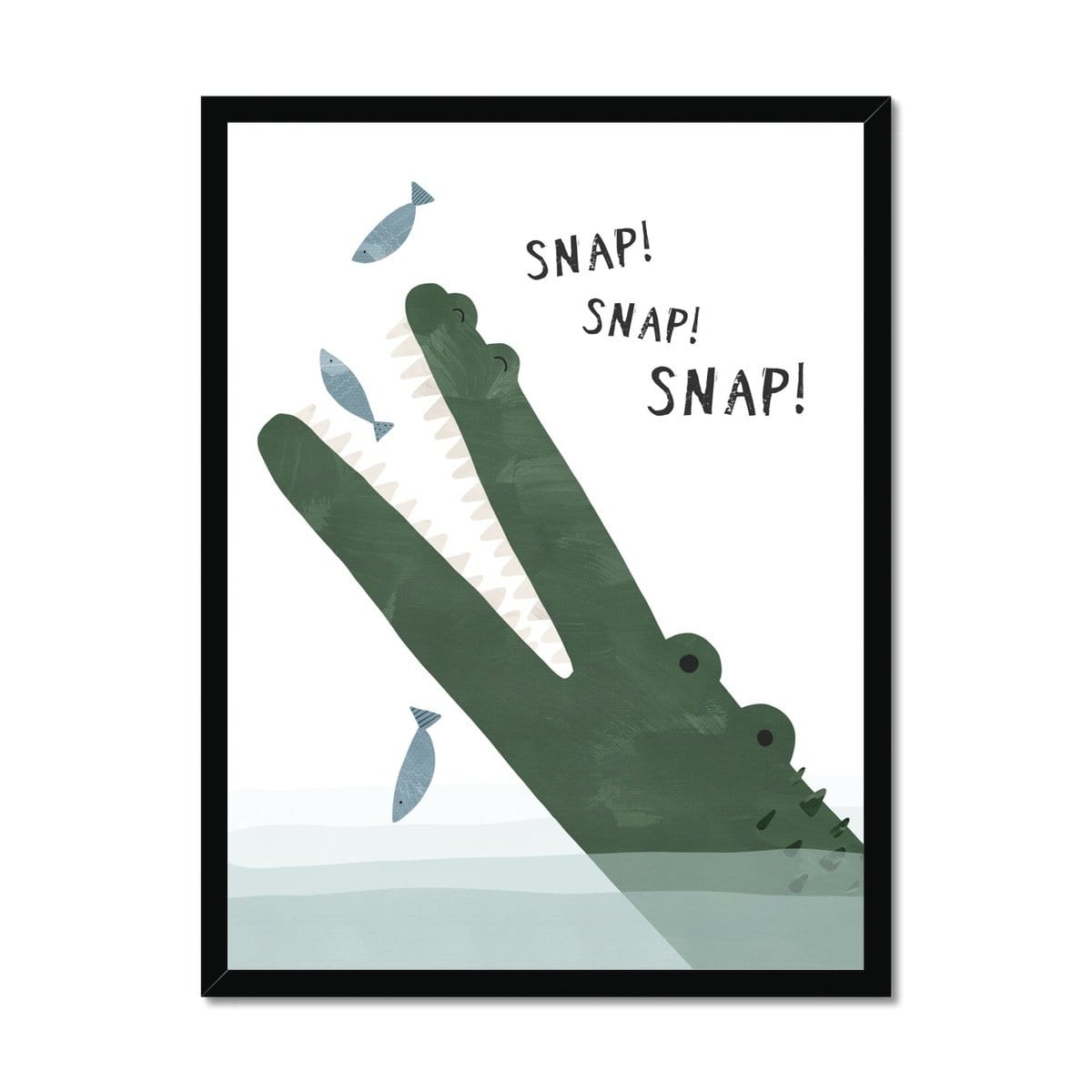 Crocodile & Fish | Framed Print