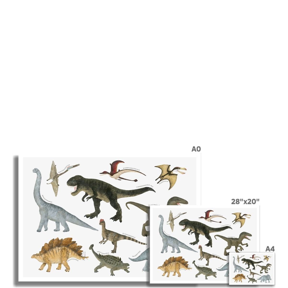 Dinosaur Educational Chart | Unframed