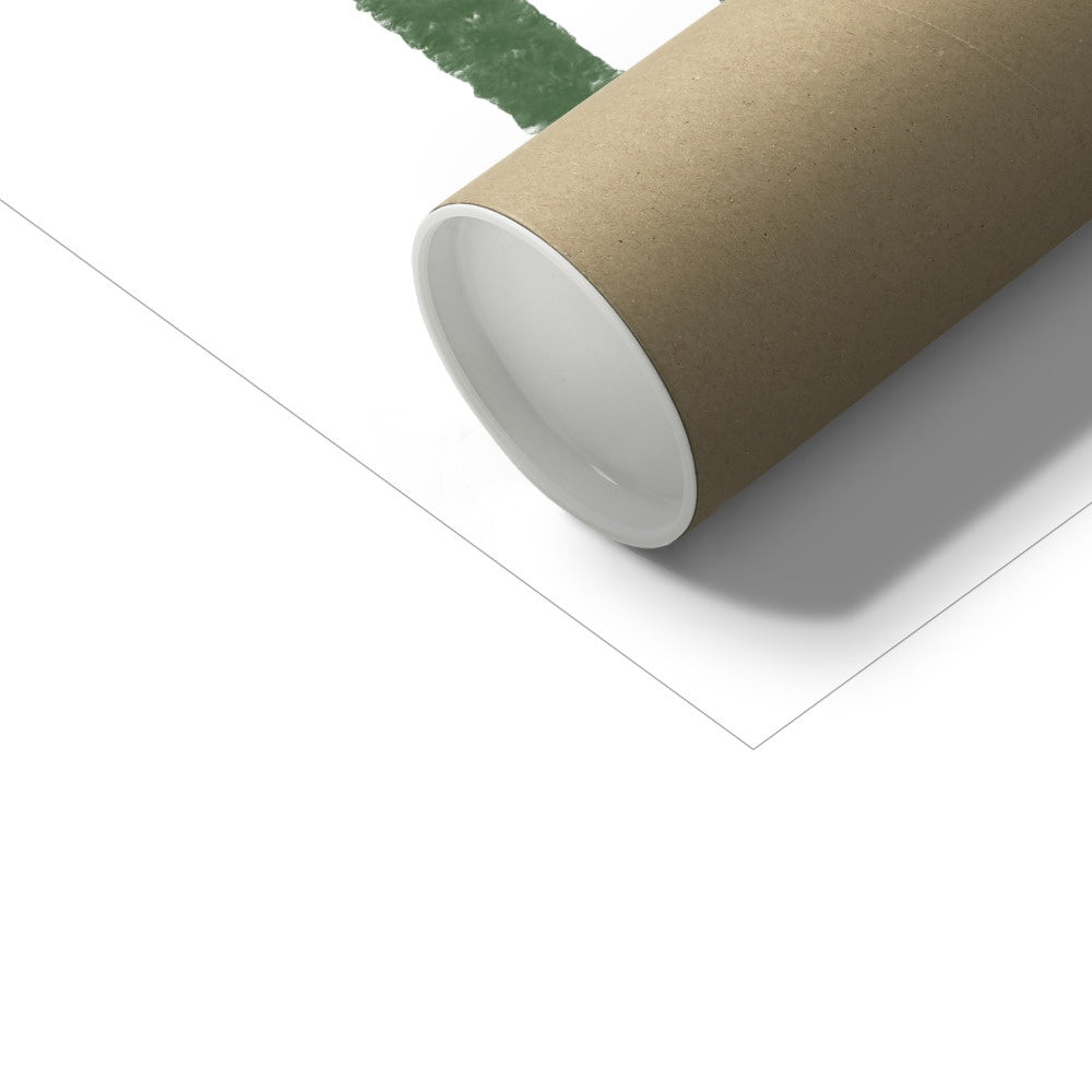 Squirrel Print - Green Stripes | Unframed