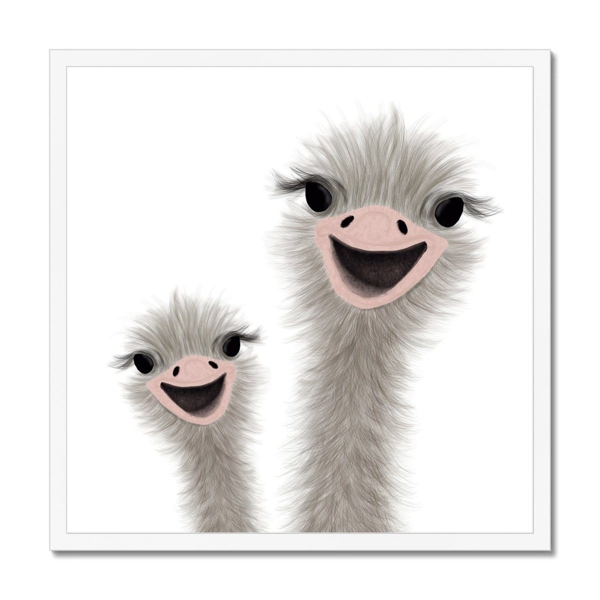 Ostrich - Children's Animal Art | Framed Print