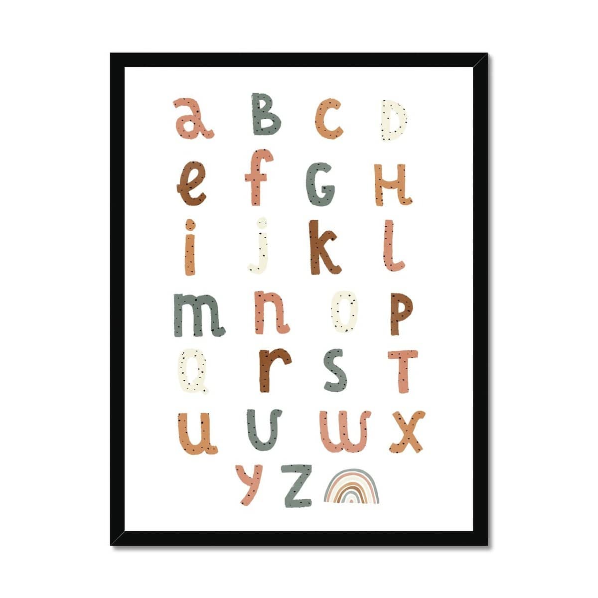 Alphabet Chart Watermelon Colours | Framed Print
