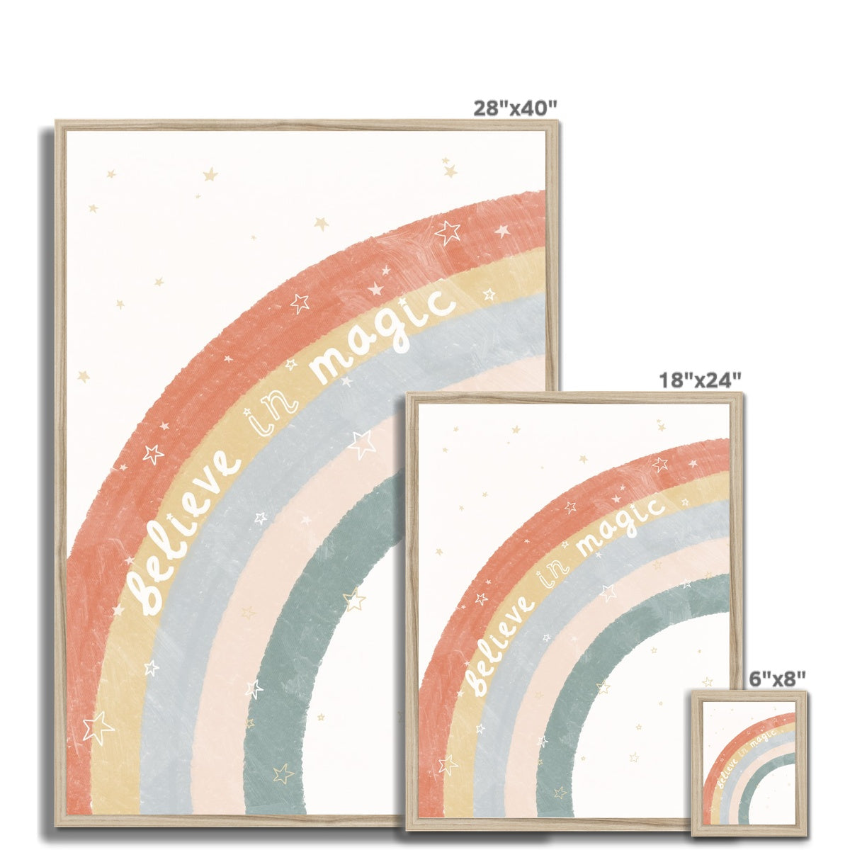 Rainbow Print - Believe in Magic | Framed Print
