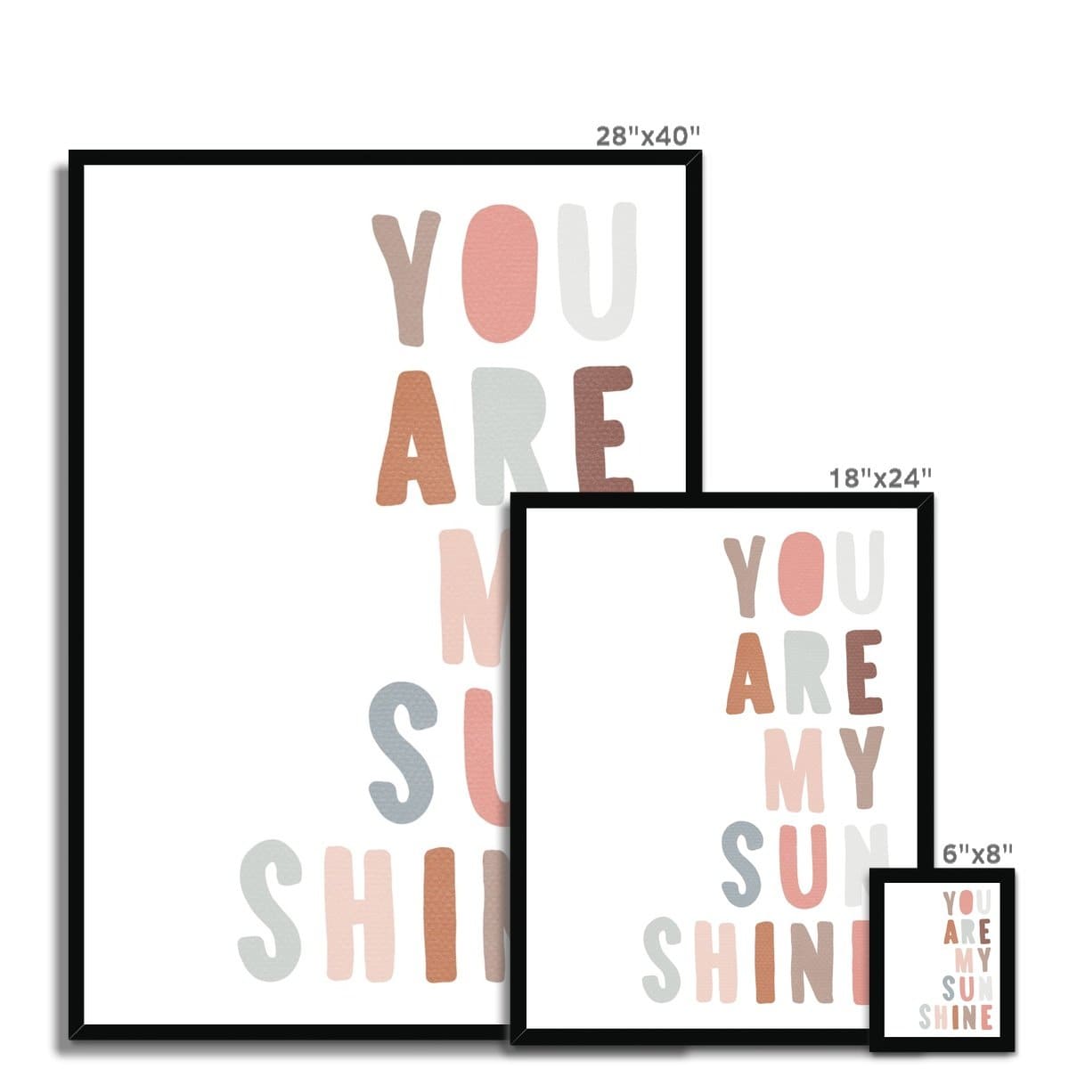 You Are My Sunshine - Ice Cream Colours | Framed Print