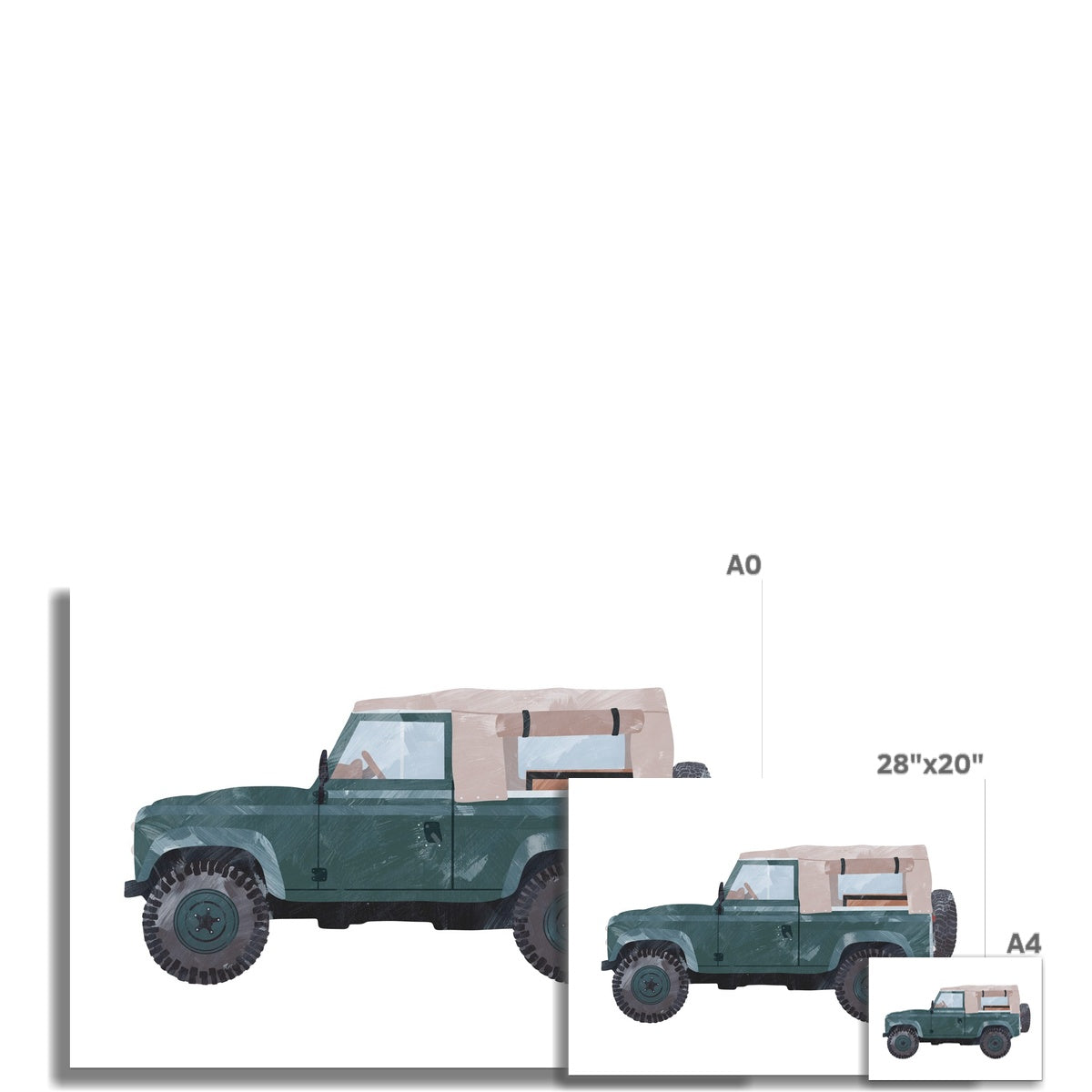 4x4 Land Rover - Green Defender | Unframed