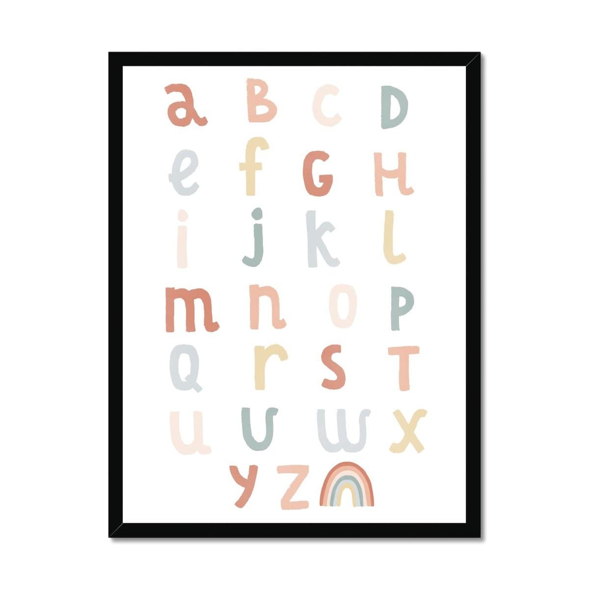 Alphabet Chart - Subtle Rainbow | Framed Print