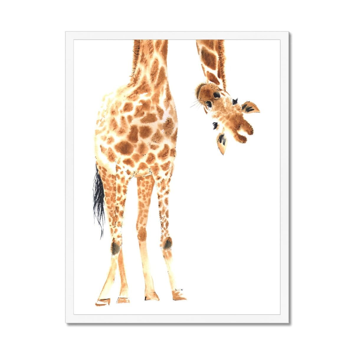 Hello Little One Giraffe - No Words | Framed Print