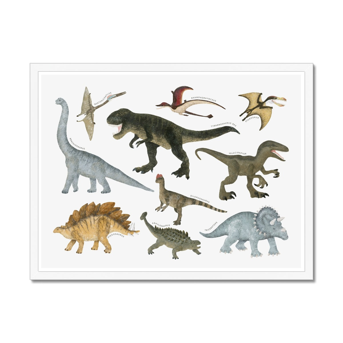 Dinosaur Educational Chart | Framed Print