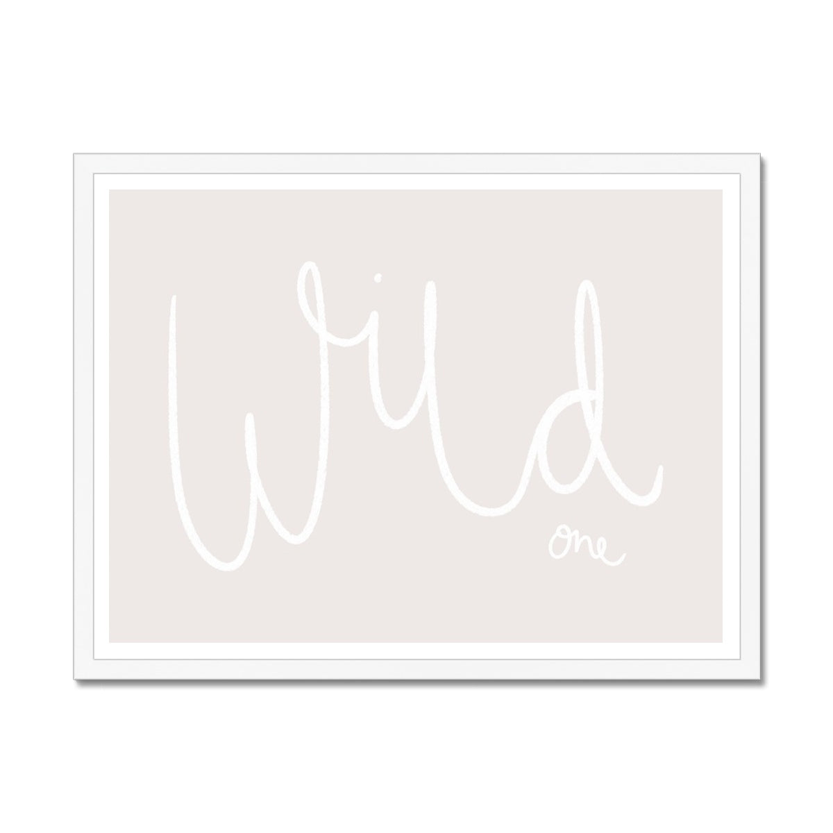 Wild One - Beige / White Landscape | Framed Print
