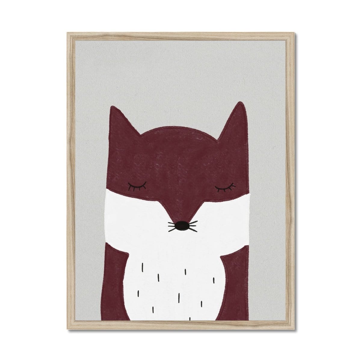 Sleepy Fox - Red | Framed Print