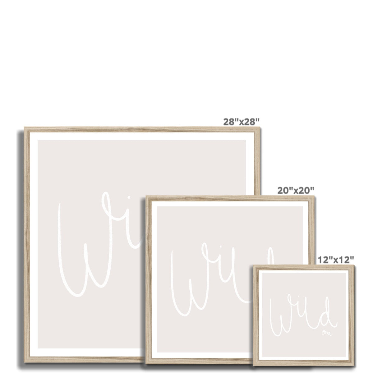 Wild One - Beige / White Landscape | Framed Print