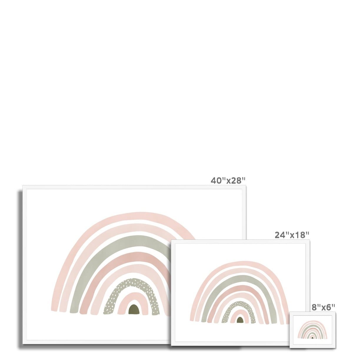 Scandi Rainbow - Pink & Sage Green | Framed Print