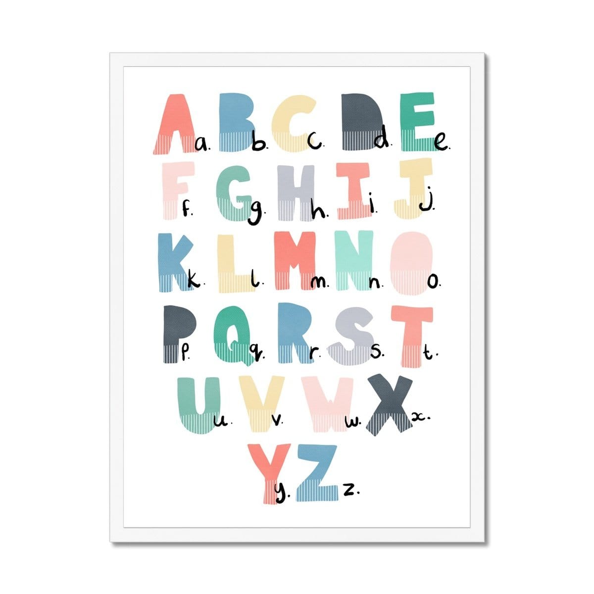 Alphabet Chart - Rainbow Colours | Framed Print