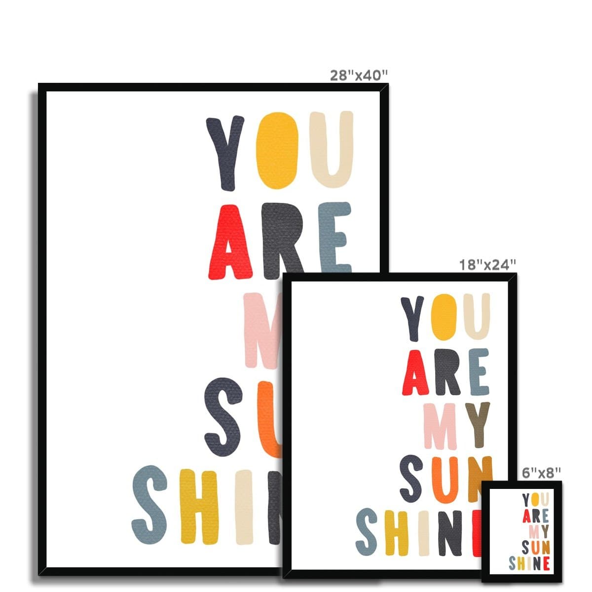 You Are My Sunshine - Muted Rainbow | Framed Print