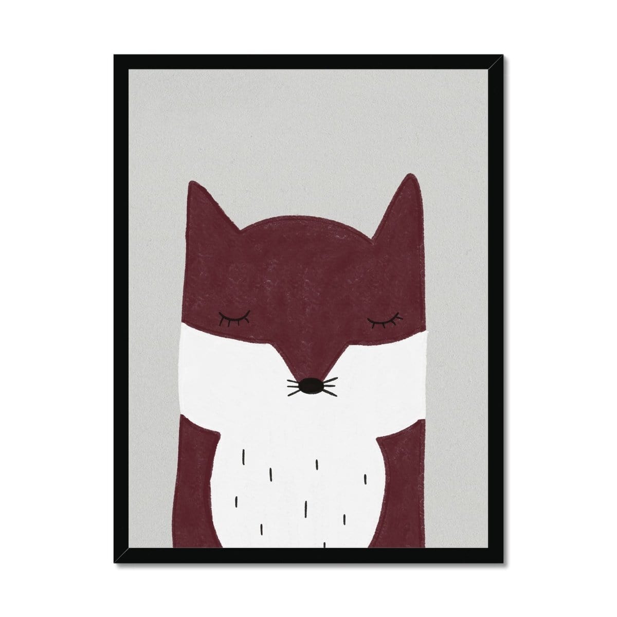 Sleepy Fox - Red | Framed Print