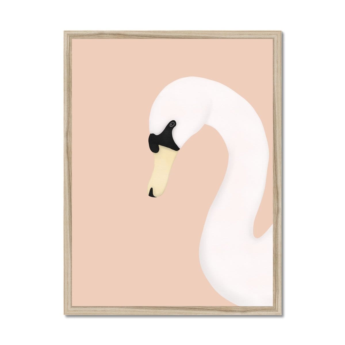 Swan Wall Art Print - Pink | Framed Print