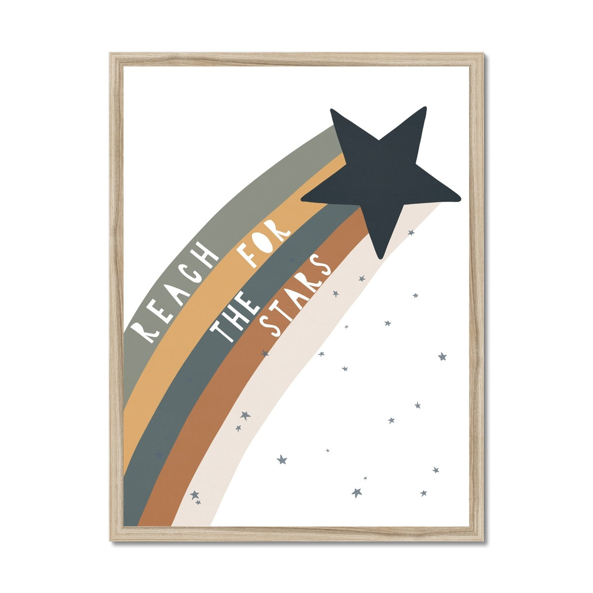 Reach for the Stars Quote - Navy | Framed Print