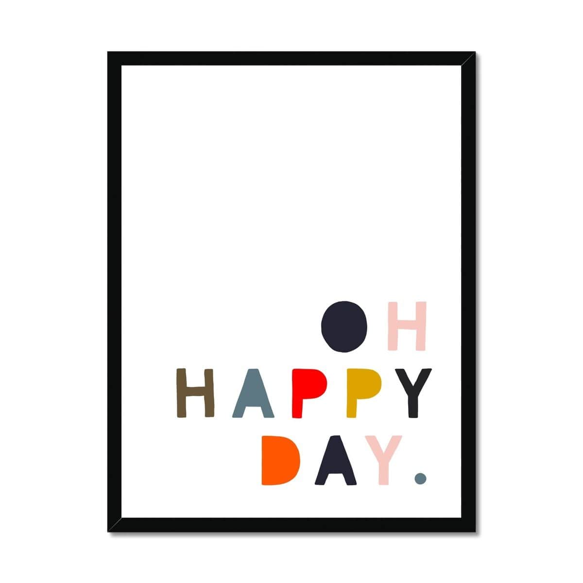 Oh Happy Day - Muted Rainbow Colours | Framed Print