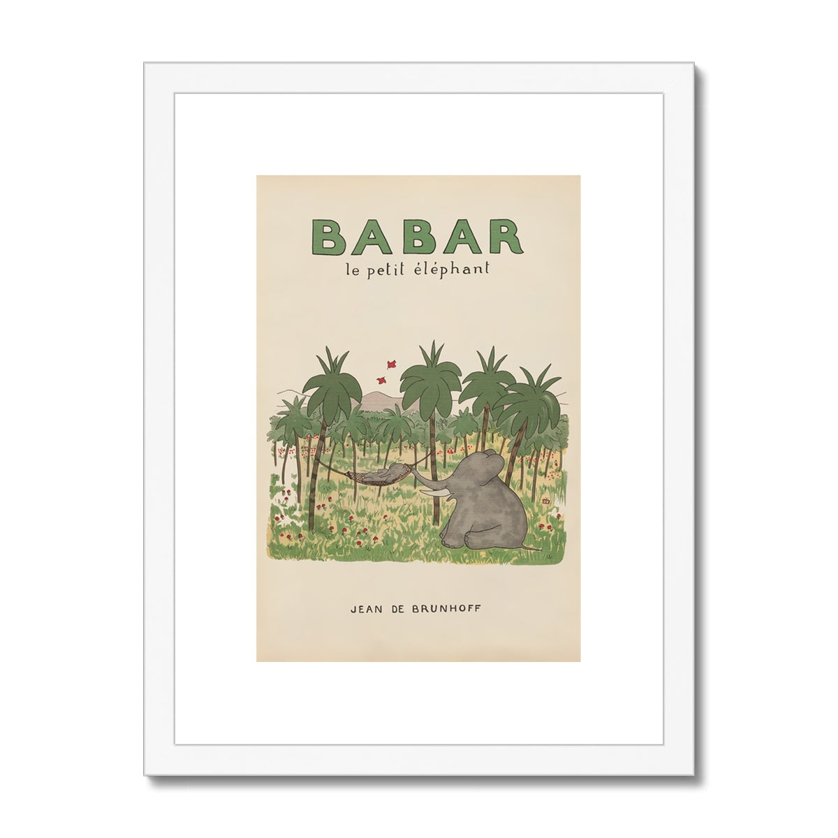 Babar Nursery Art - Babar the Elephant nursery wall art print, Vintage Babar nursery decor for baby’s room, Classic Babar prints for children’s bedrooms