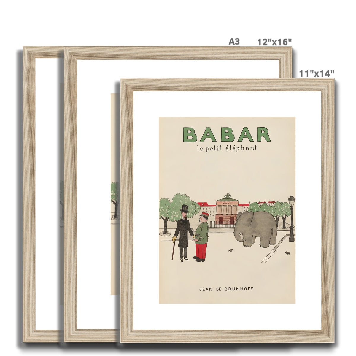 Babar Nursery Art - Babar the Elephant nursery wall art print, Vintage Babar nursery decor for baby’s room, Classic Babar prints for children’s bedrooms