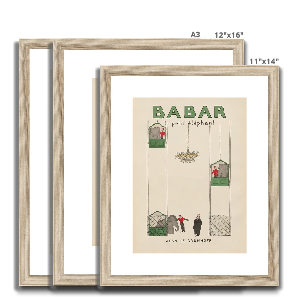 Babar Nursery Art - Babar the Elephant nursery wall art print, Vintage Babar nursery decor for baby’s room, Classic Babar prints for children’s bedrooms