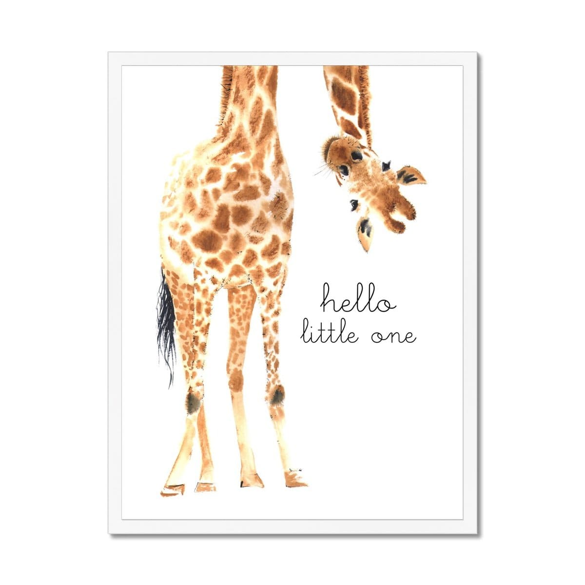 Hello Little One Giraffe - Original | Framed Print