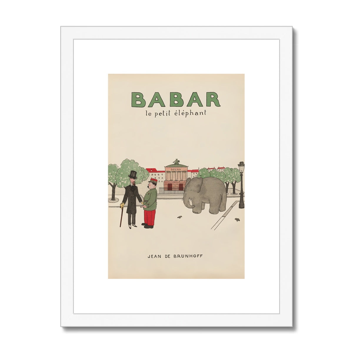 Babar Nursery Art - Babar the Elephant nursery wall art print, Vintage Babar nursery decor for baby’s room, Classic Babar prints for children’s bedrooms