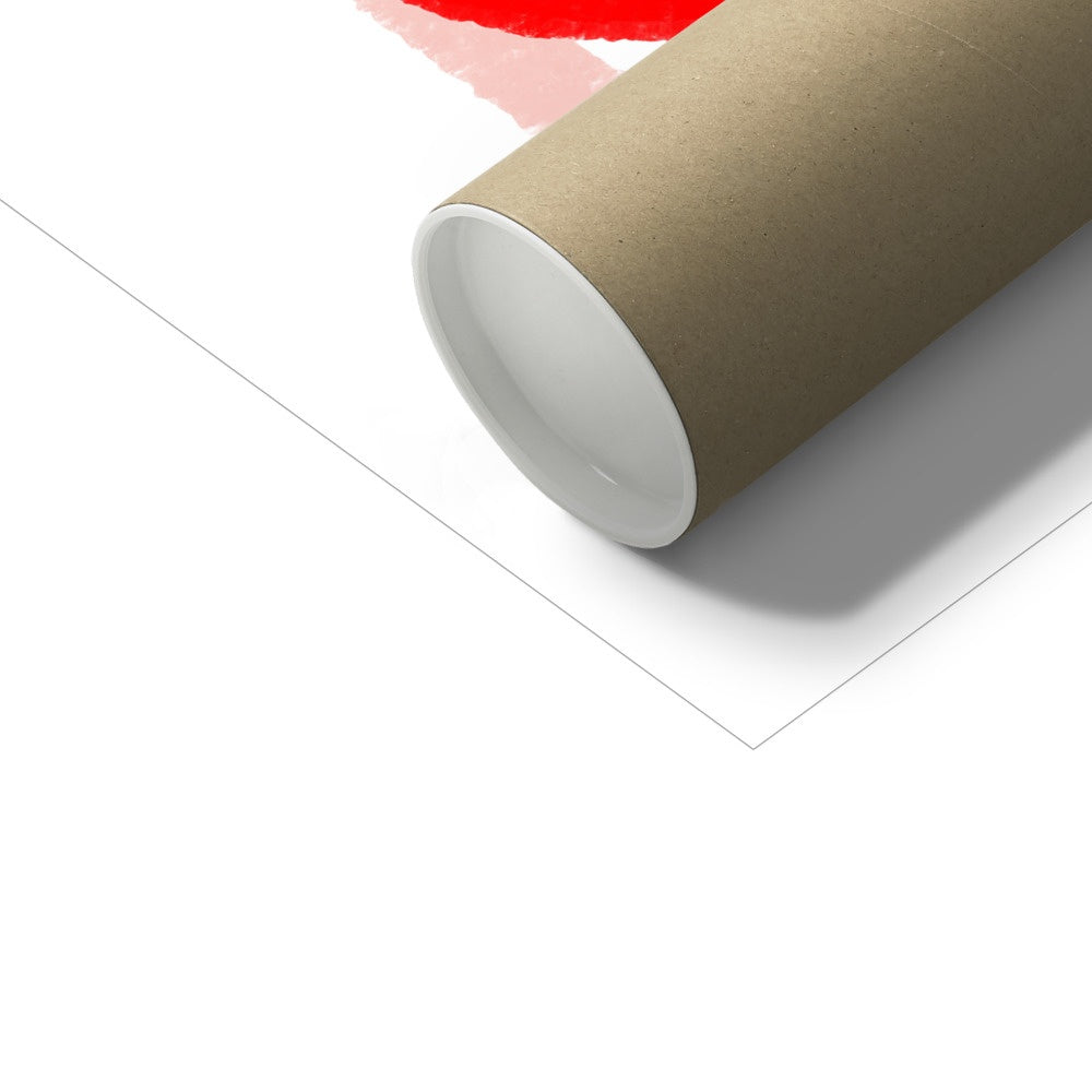 Cherries Print - Pink Stripes | Unframed