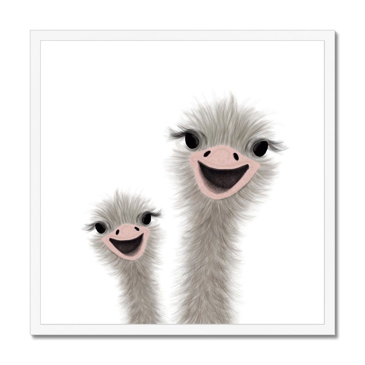 Ostrich - Funny Animal Art (landscape) | Framed Print