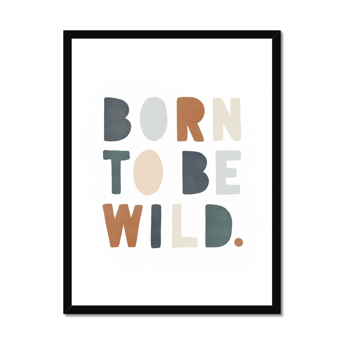 Born To Be Wild Print - Navy & Brown | Framed Print