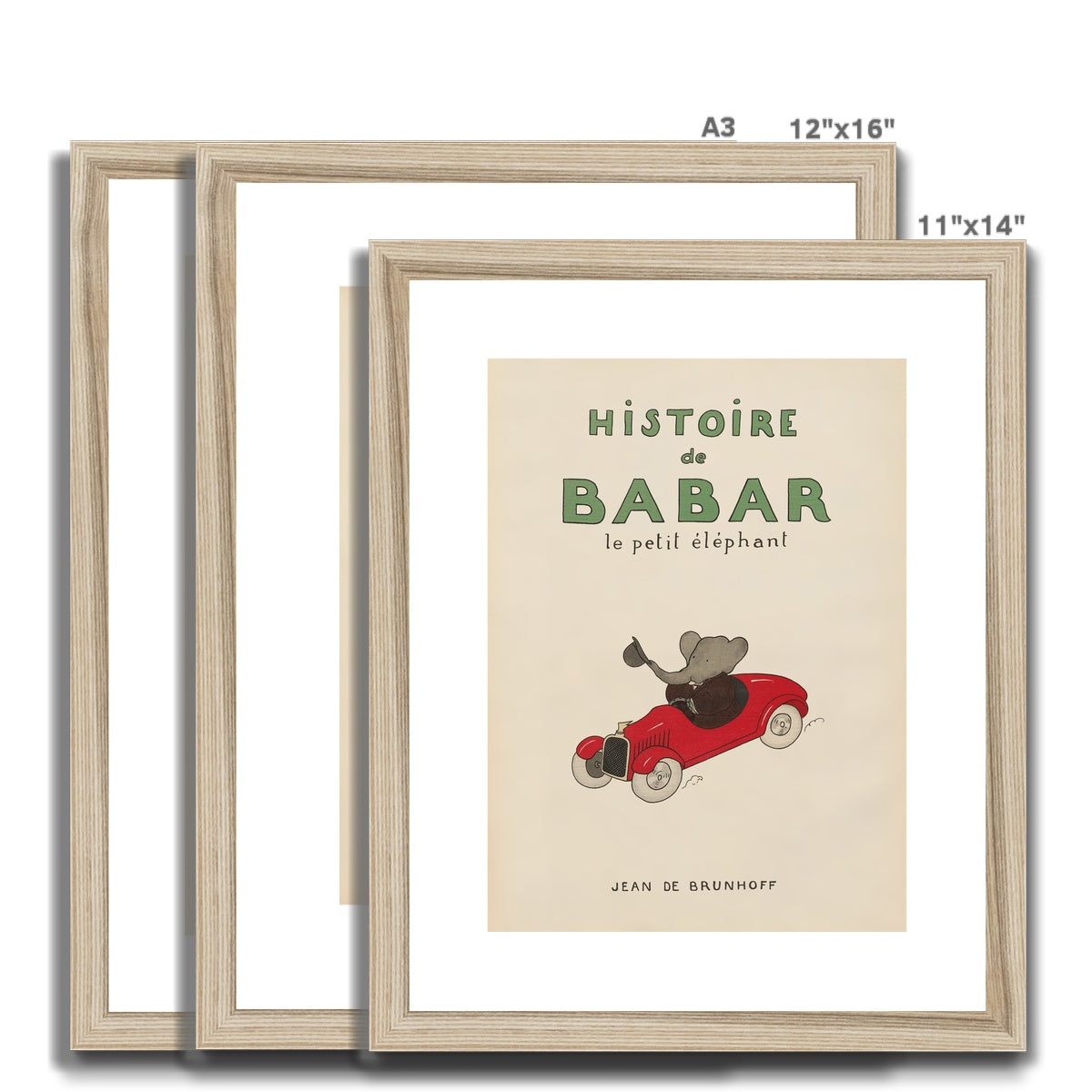 Babar Nursery Art - Babar the Elephant nursery wall art print, Vintage Babar nursery decor for baby’s room, Classic Babar prints for children’s bedrooms