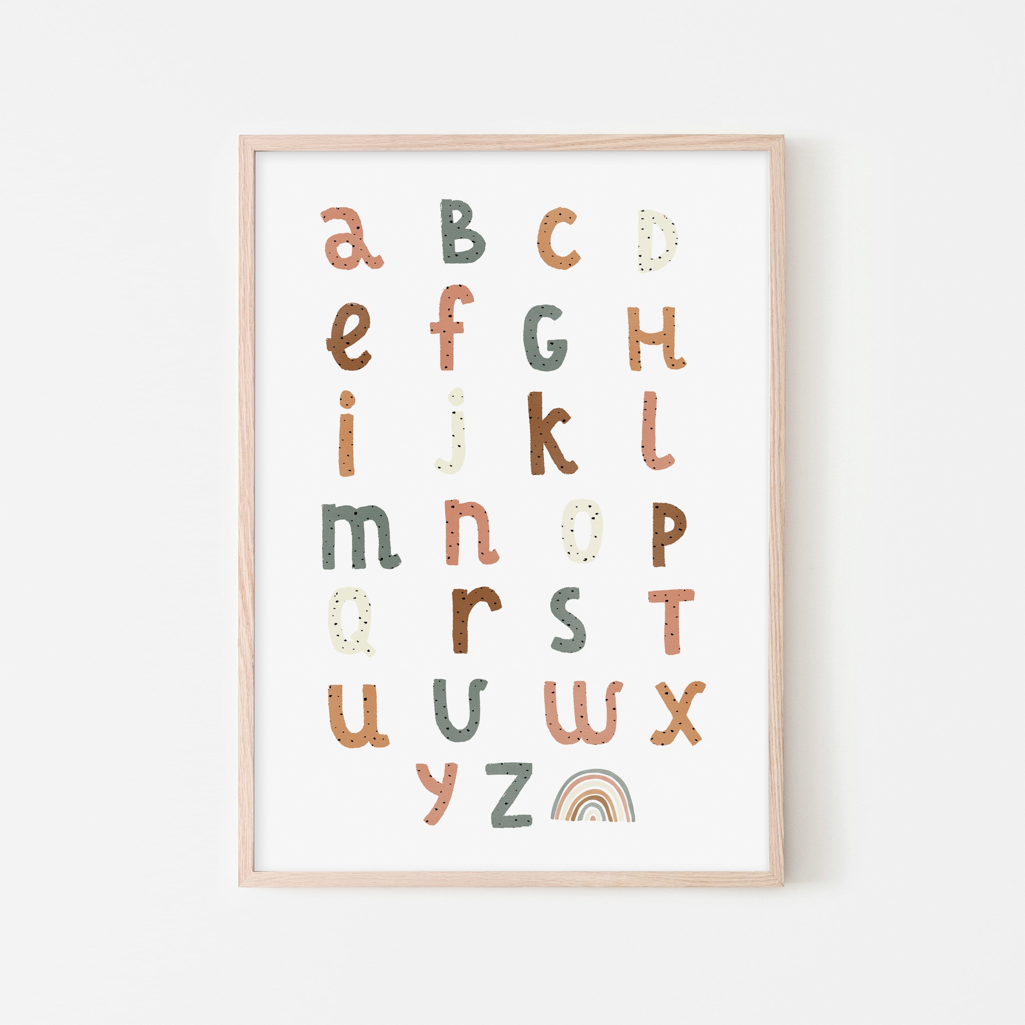 Alphabet Chart Watermelon Colours | Framed Print