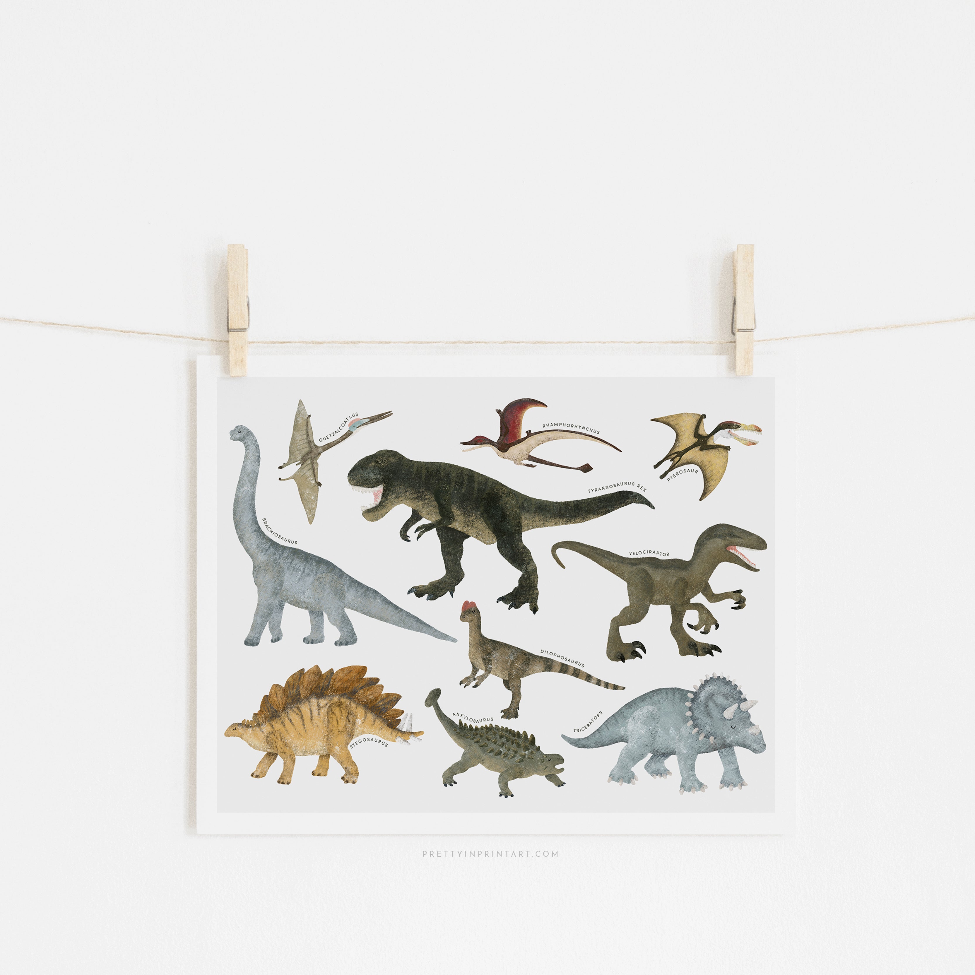 Dinosaur Educational Chart | Unframed