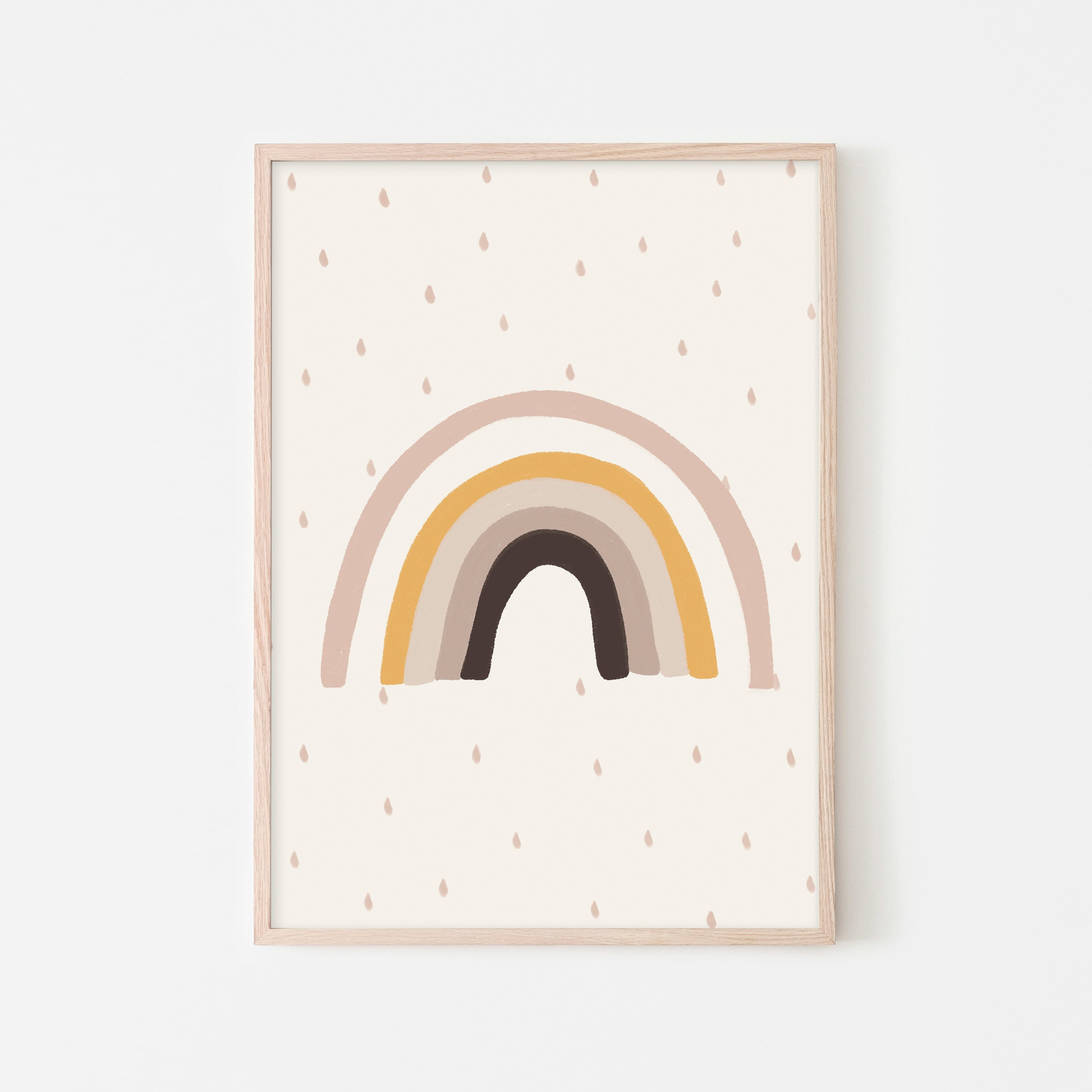 Rainbow Wall Art - Muted Colours | Framed Print