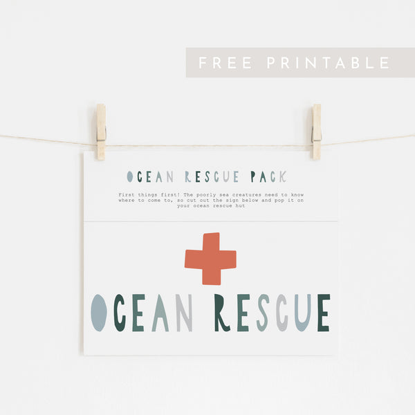 Ocean Rescue Sign - FREE Printable