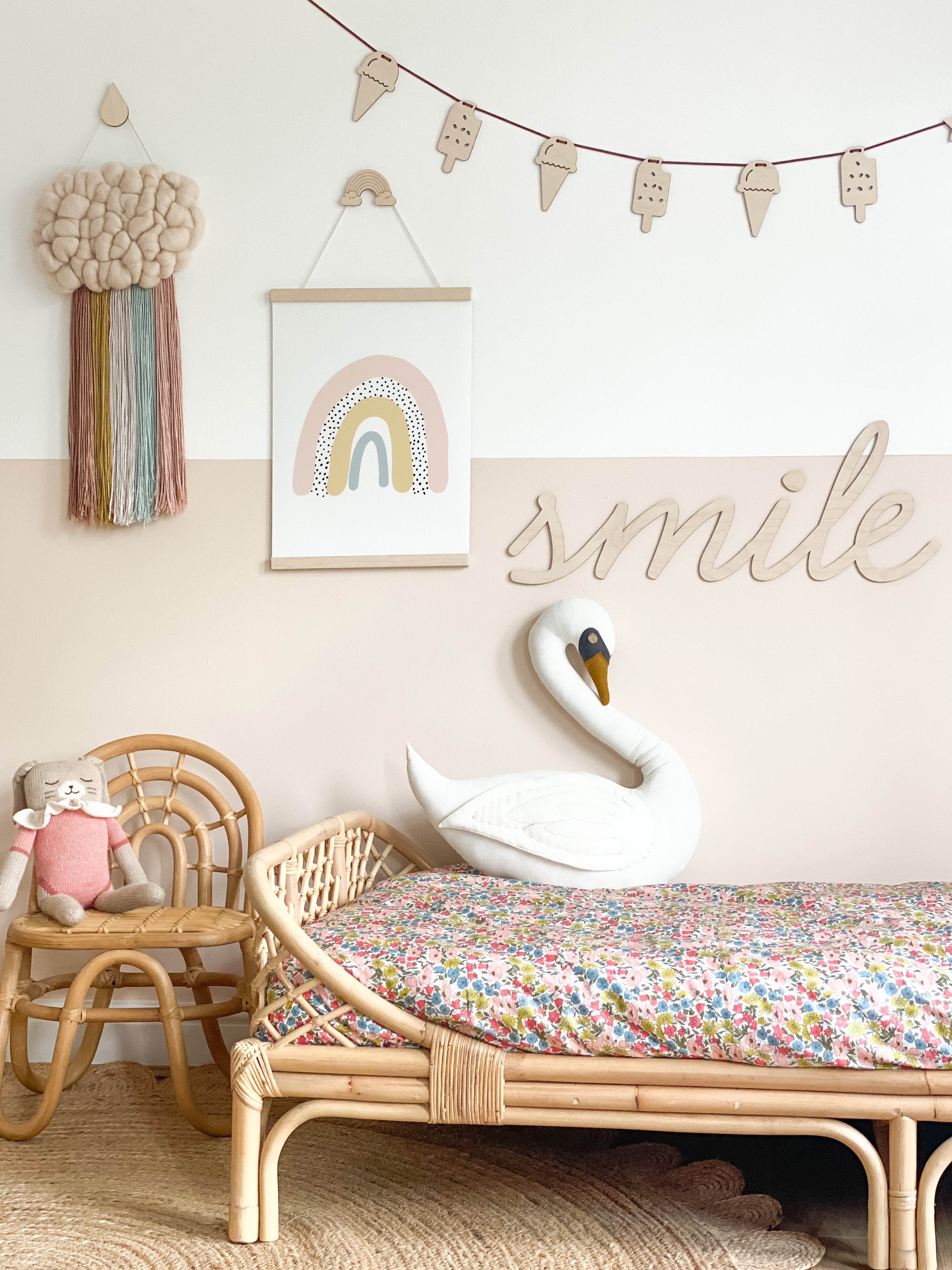 Rainbow Wall Art - Pink | Unframed