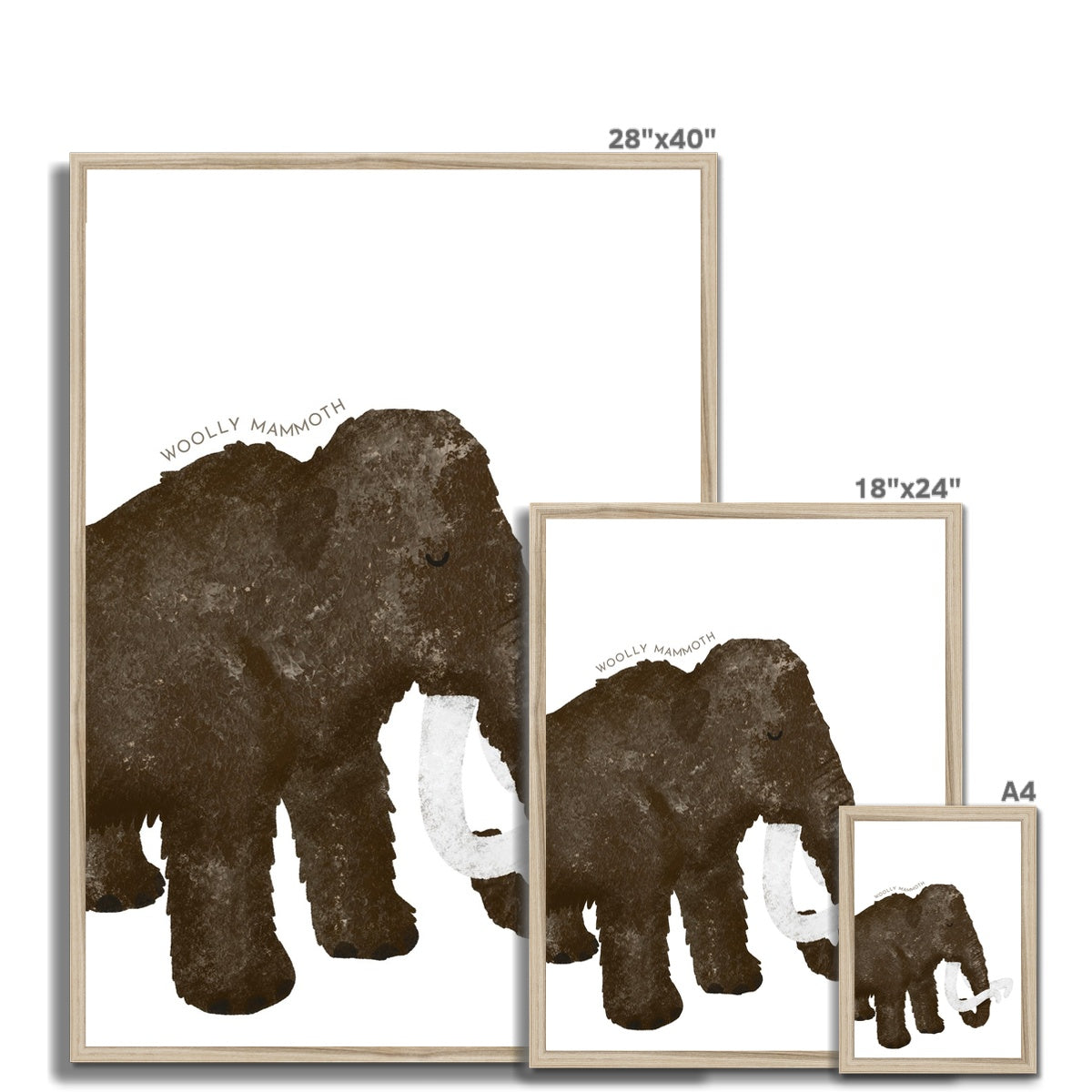 Woolly Mammoth - Portrait | Framed Print