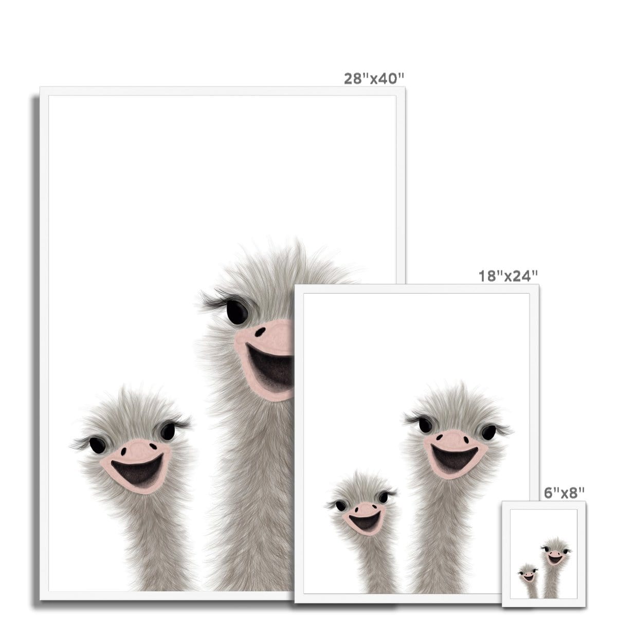 Ostrich - Children's Animal Art | Framed Print