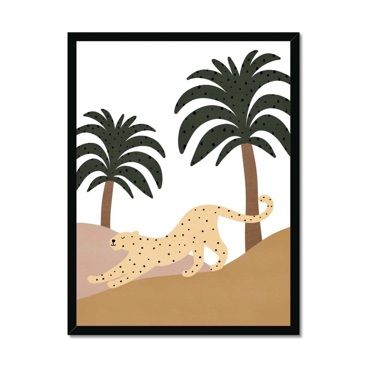 Leopard & Palms | Framed Print