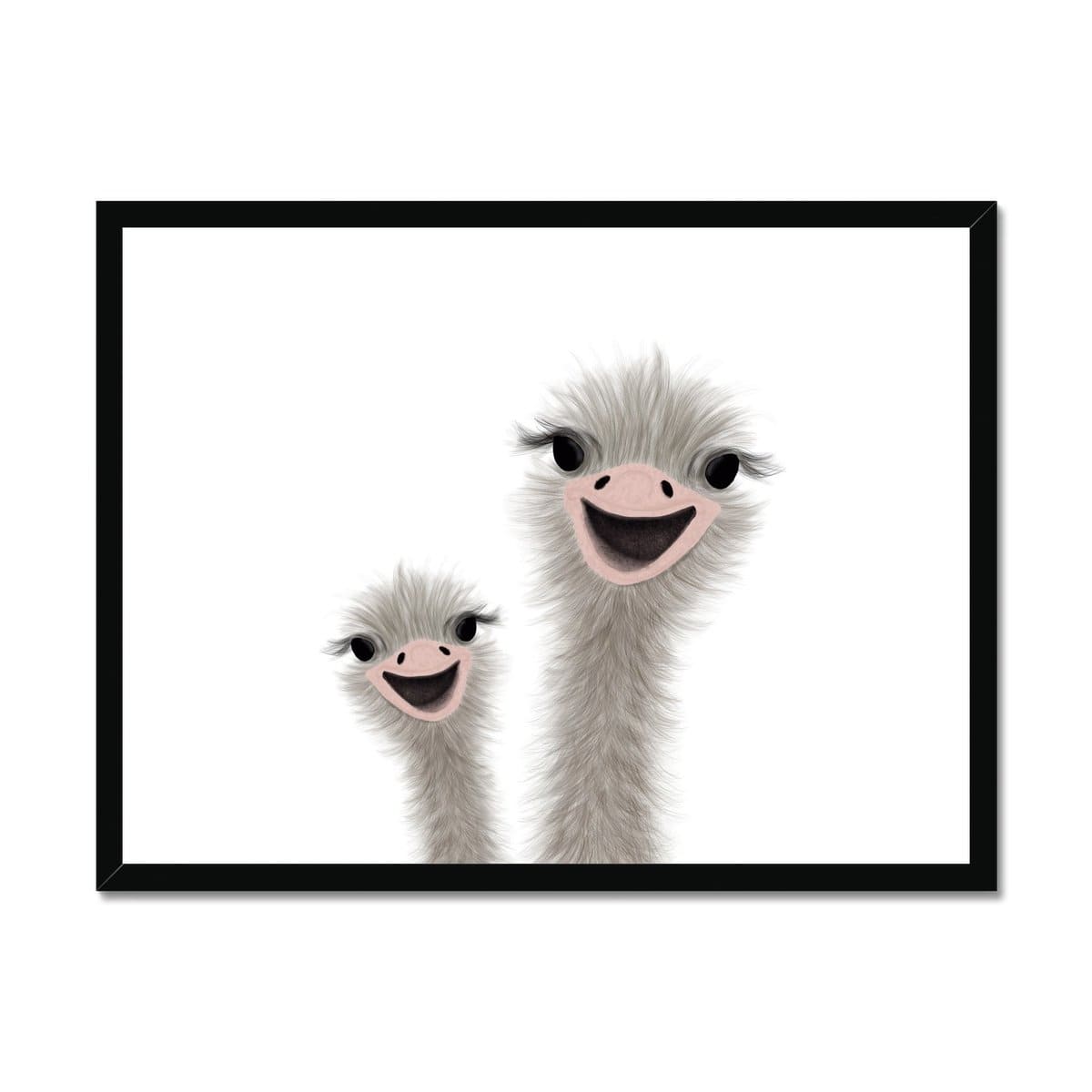 Ostrich - Funny Animal Art (landscape) | Framed Print