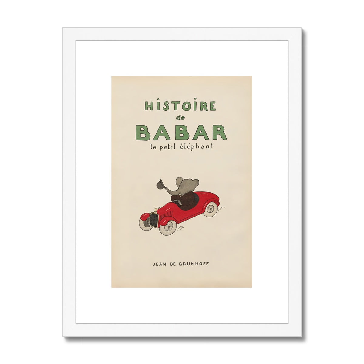 Babar Nursery Art - Babar the Elephant nursery wall art print, Vintage Babar nursery decor for baby’s room, Classic Babar prints for children’s bedrooms