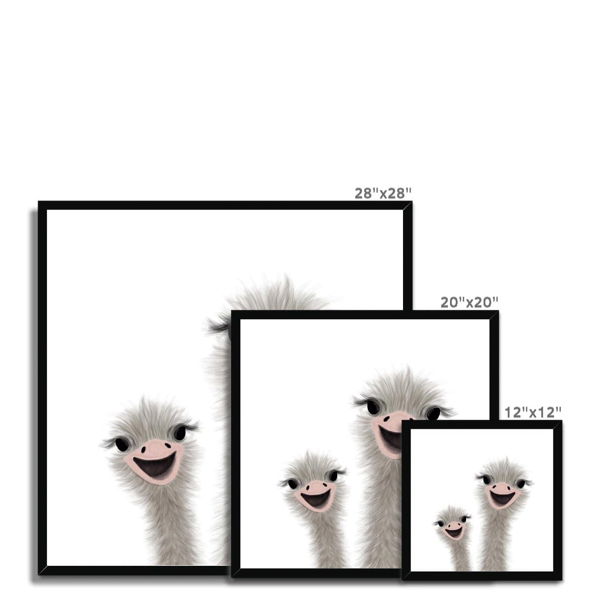 Ostrich - Funny Animal Art (landscape) | Framed Print