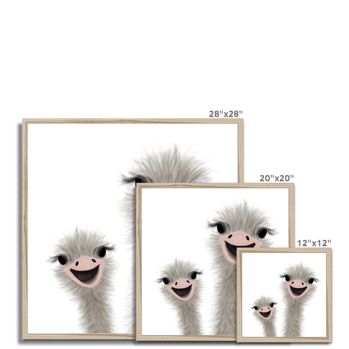 Ostrich - Children's Animal Art | Framed Print