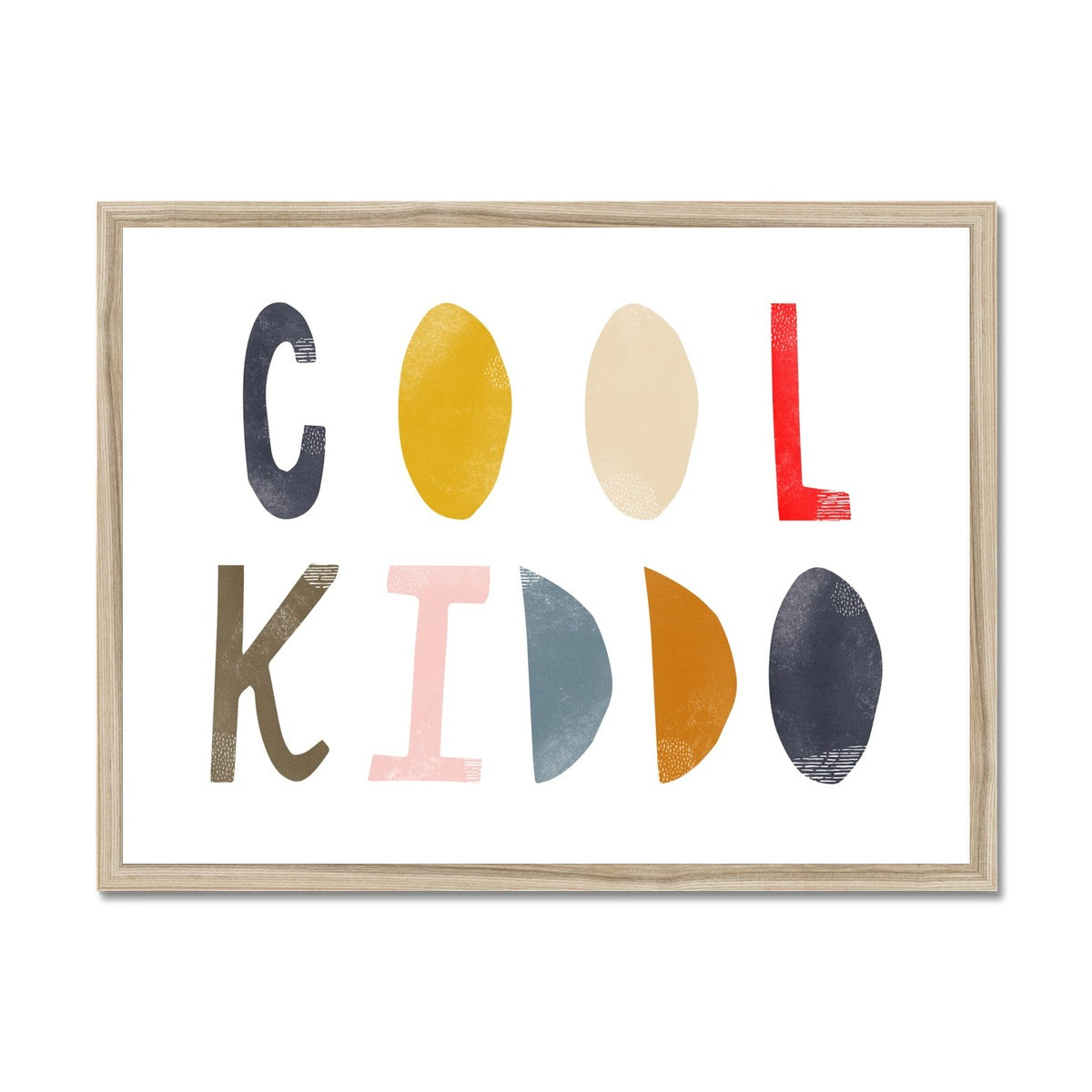 Cool Kiddo - Muted Rainbow | Framed Print