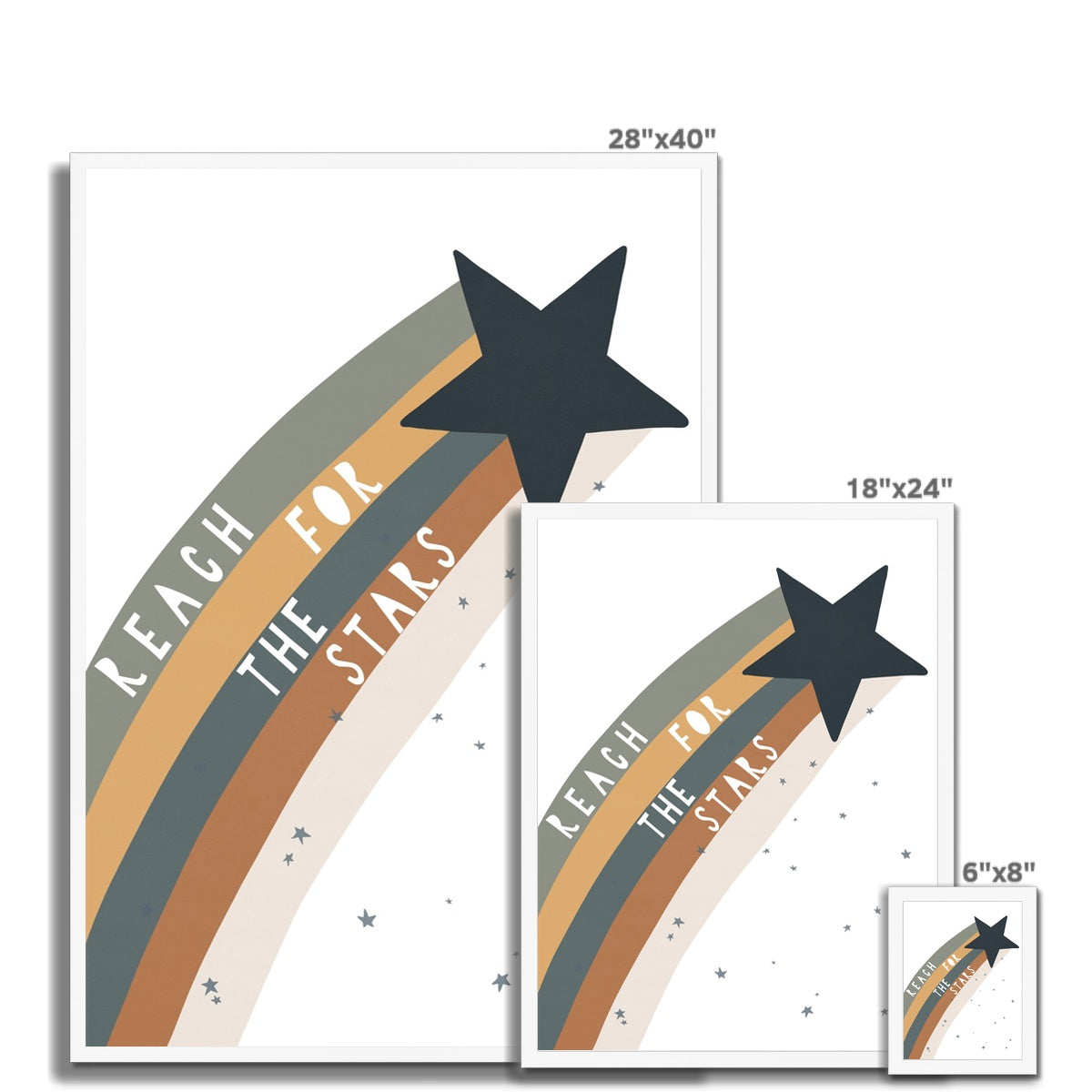 Reach for the Stars Quote - Navy | Framed Print