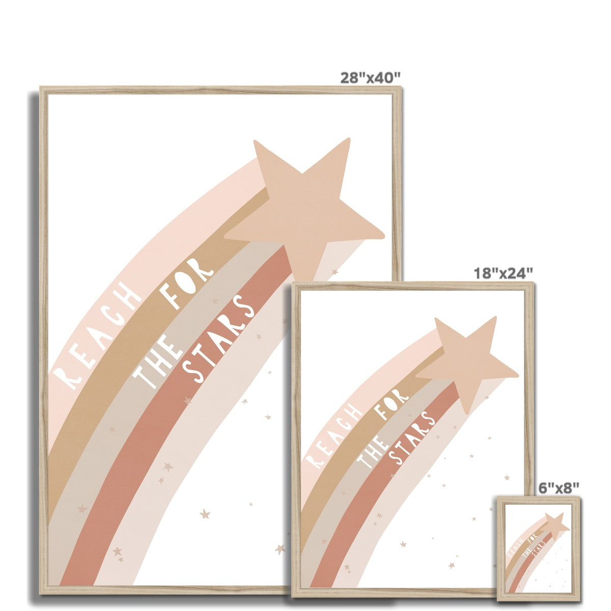 Reach for the Stars Quote - Pinks | Framed Print