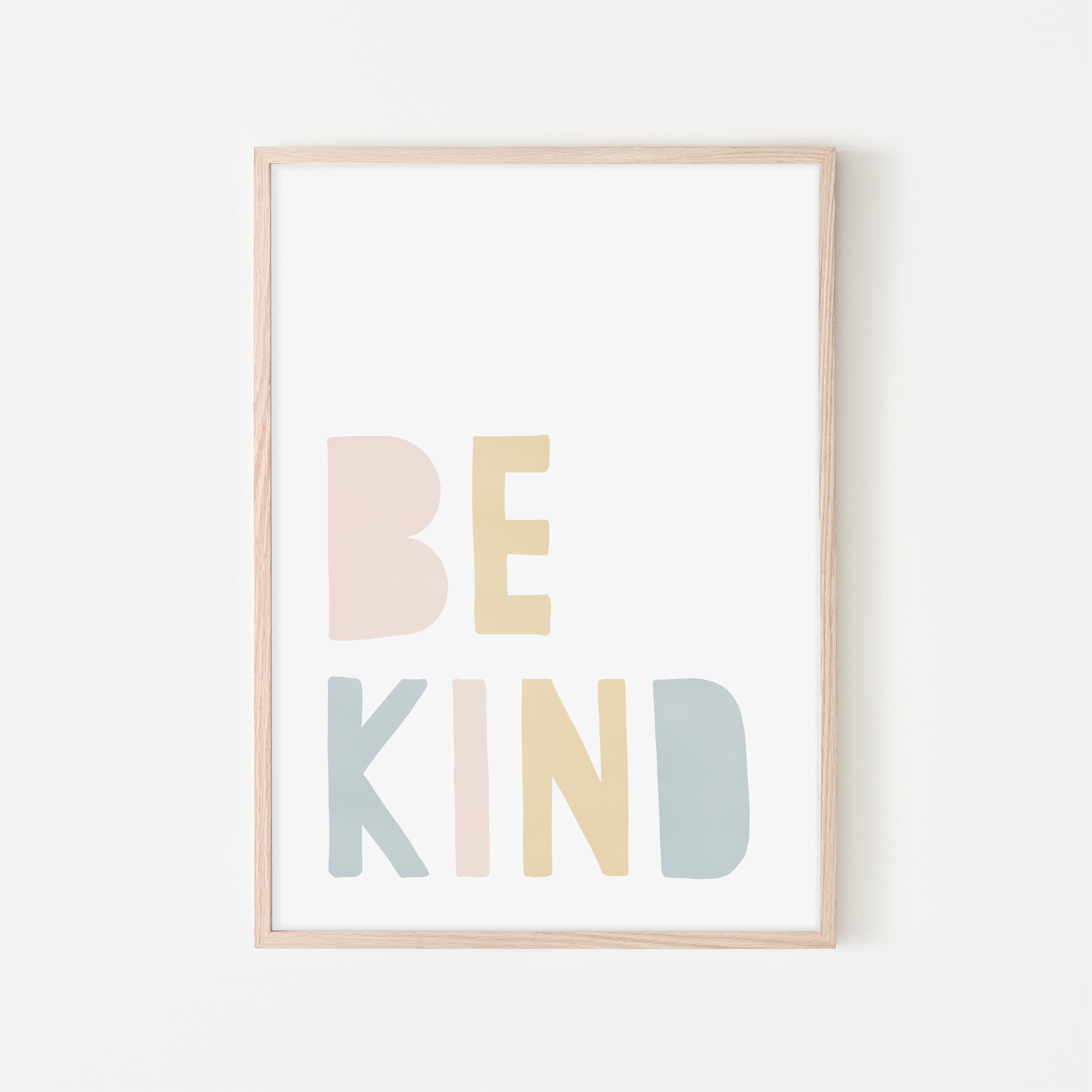Be Kind Print - Pink Rainbow | Framed Print