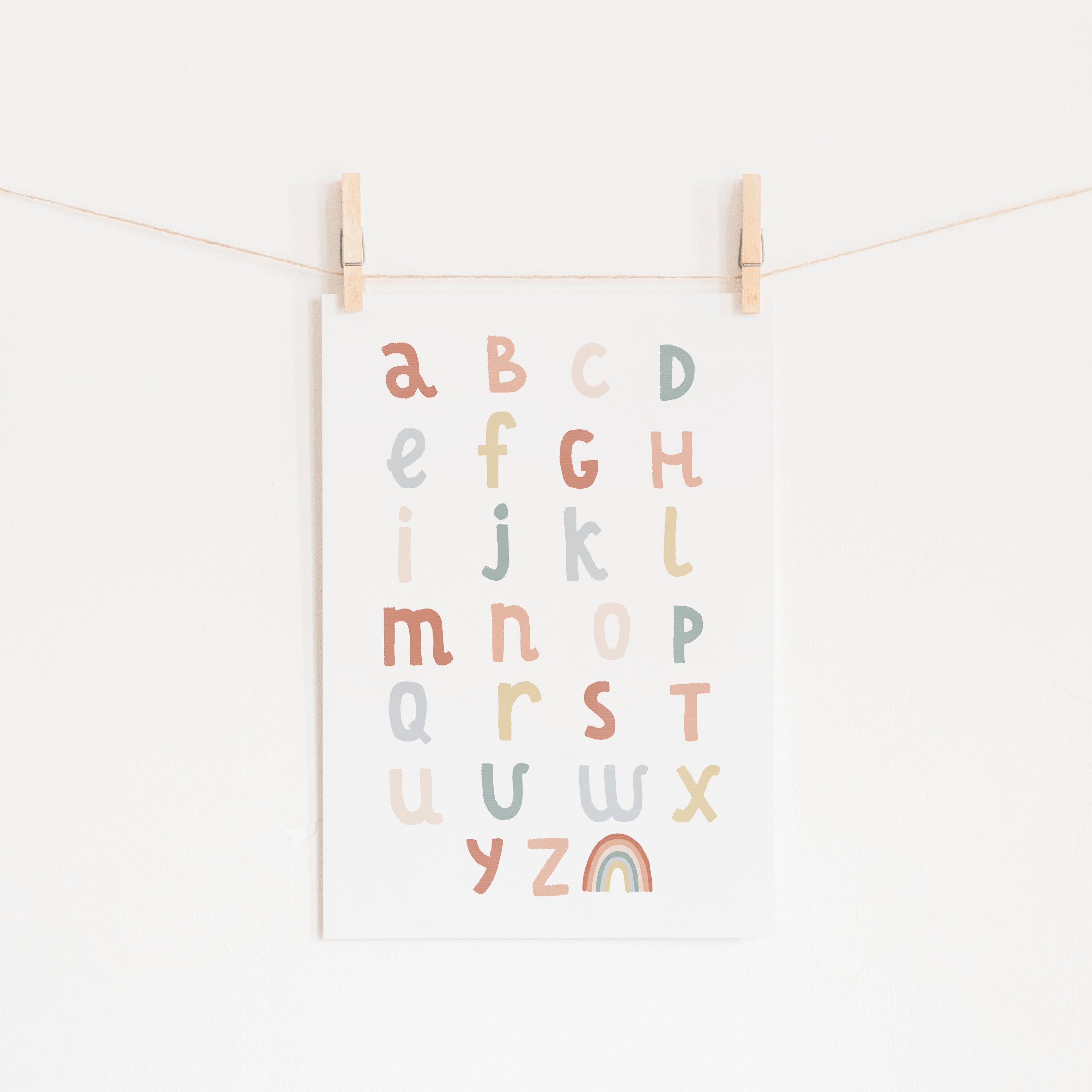 Alphabet Chart - Subtle Rainbow | Fine Art Print
